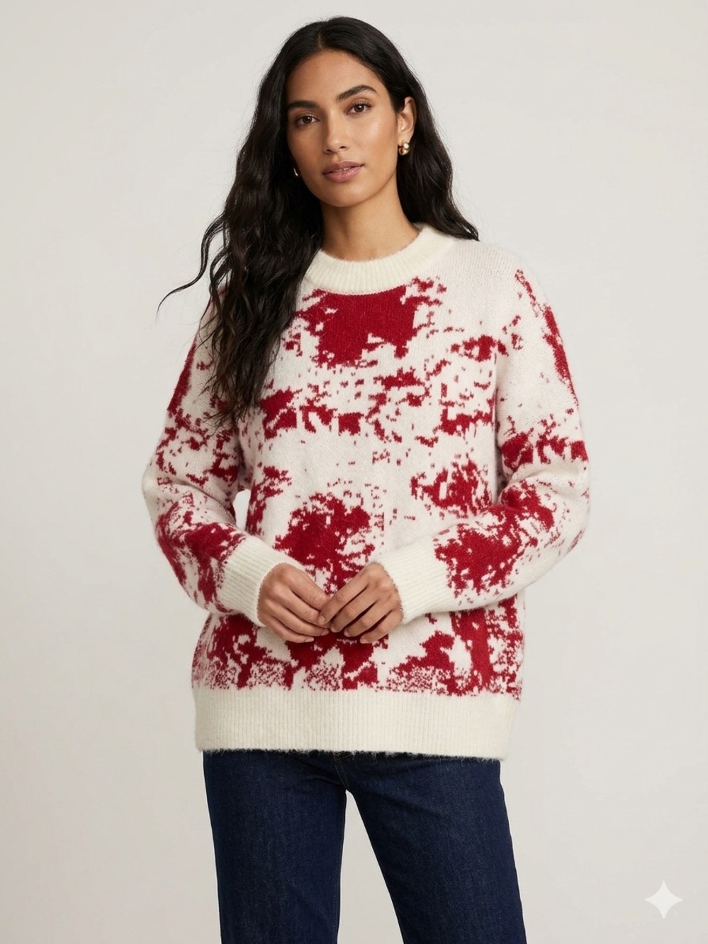 ANDTHEWHY Hand dyed Shibori Fluffy Knit Sweater S/M